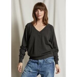 Perfect White Tee Size S Sinead French Terry V-Neck Sweatshirt Vintage Black